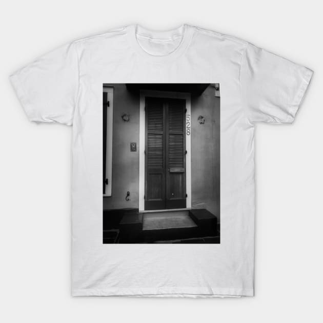 528 Dauphine Street In Black and White T-Shirt by MountainTravel